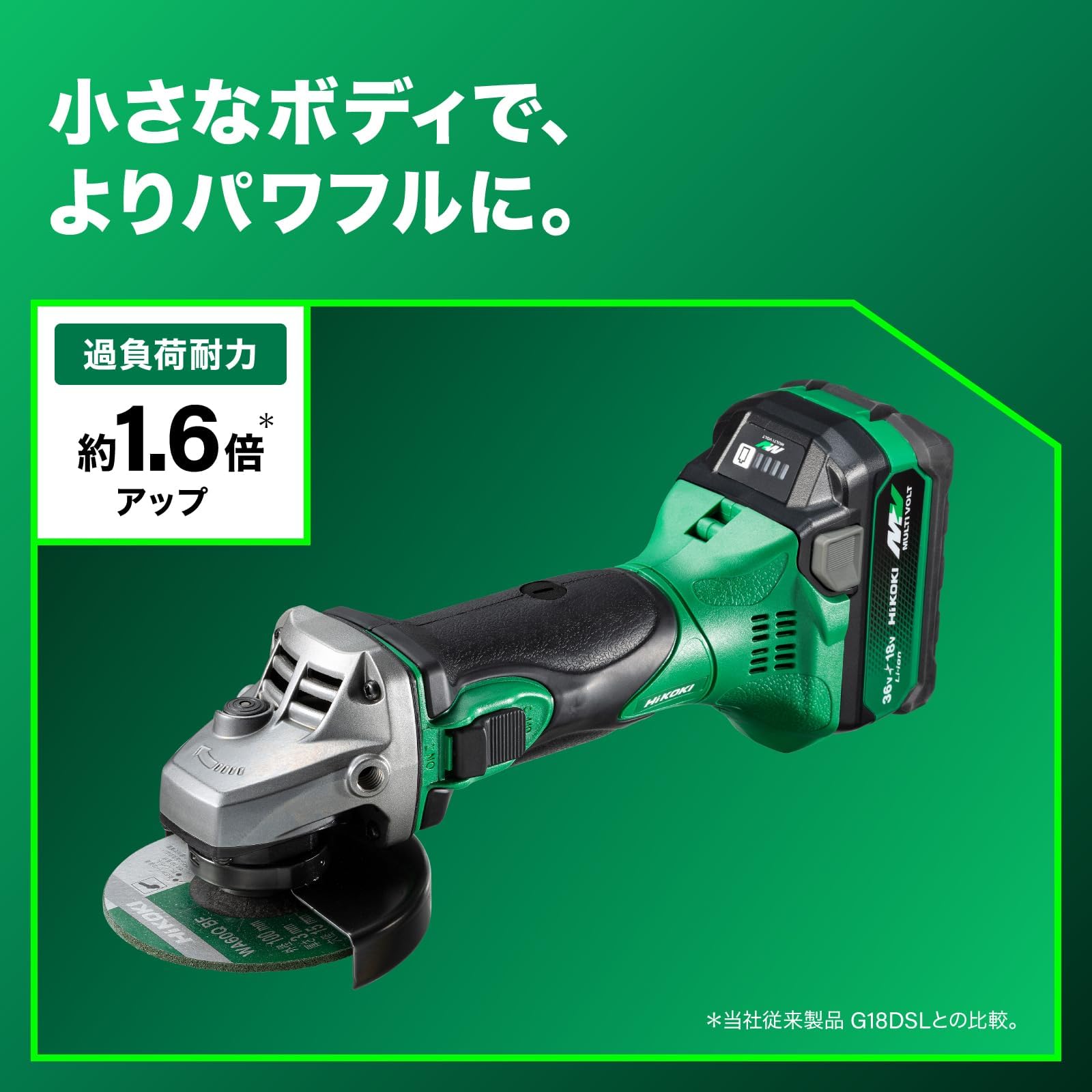 하이코키 G18DSL2 100mm 충전 디스크 그라인더 18V 본체 이미지 3