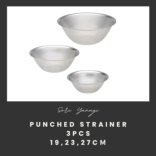 소리야나기 펀칭 스트레이너 19.23.27cm 3종 세트 스테인리스 채반 이미지 6