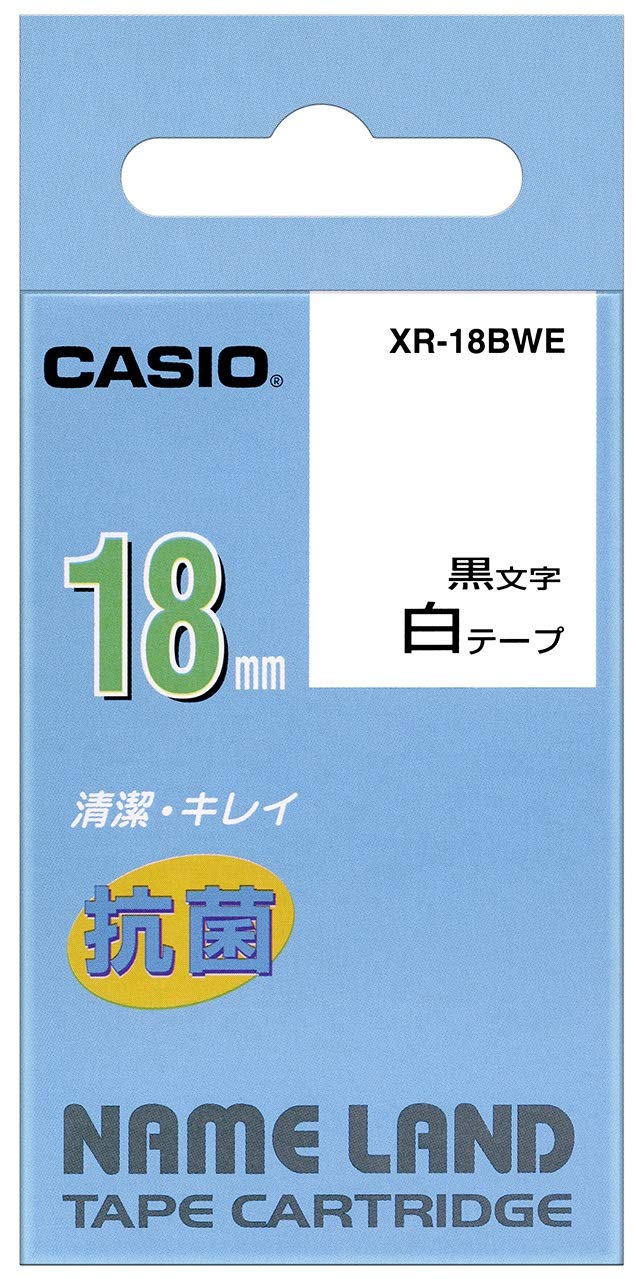 카시오 네임랜드 18mm XR-18BWE 화이트 라벨 테이프