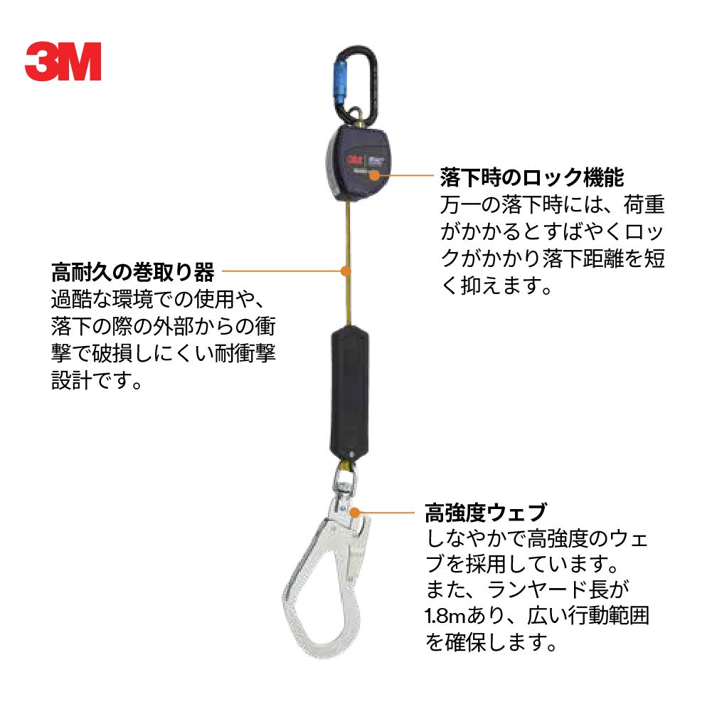 3M DBI SALA 사라 나노락 타입1 3101741 권취식 랜야드 싱글 일반형 단품 이미지 3