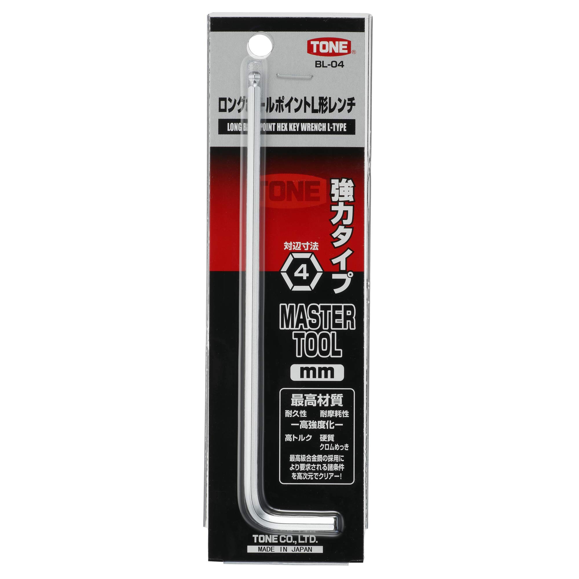 토네 BL-04 4mm 롱 볼포인트 L형 렌치 이미지 3