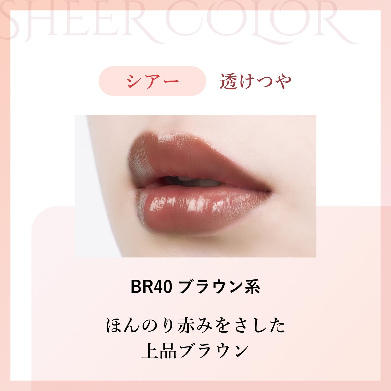 치후레 래스팅 립스틱 시어 브라운 BR40 립스틱 은은한 붉은기가 도는 고급스러운 브라운 이미지 2
