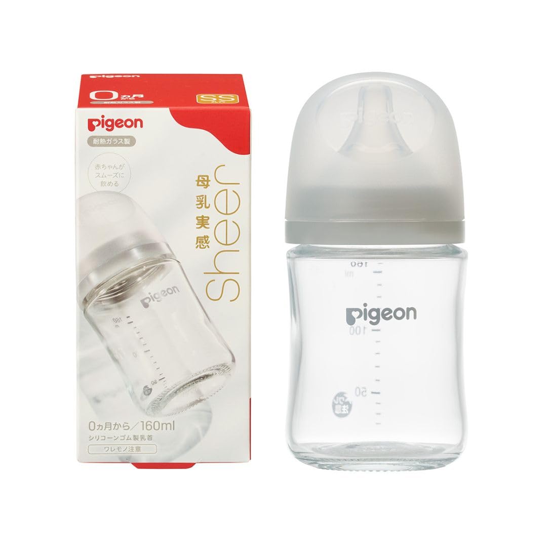 피죤 모유실감 시어 내열유리 젖병 160ml 신생아용
