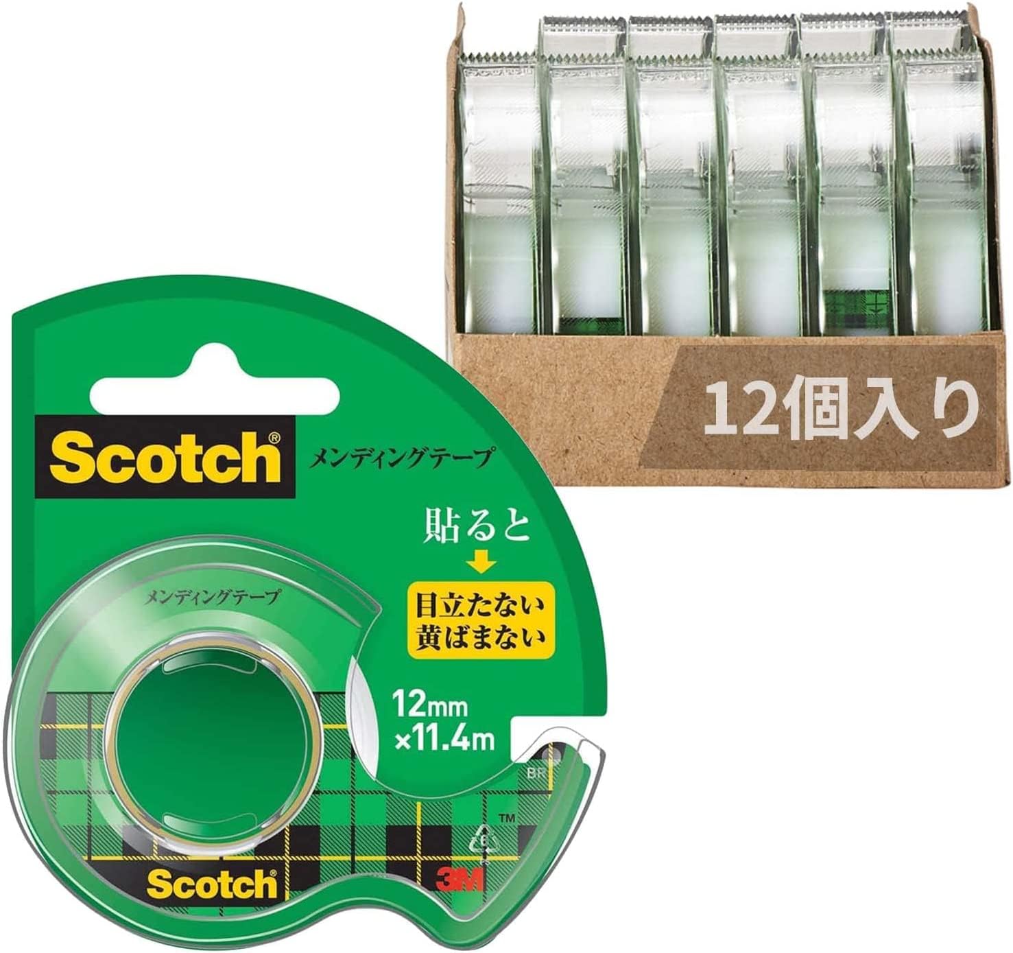 3M 스카치 멘딩 테이프 디스펜서형 CM-12 12mm 12권 이미지 1