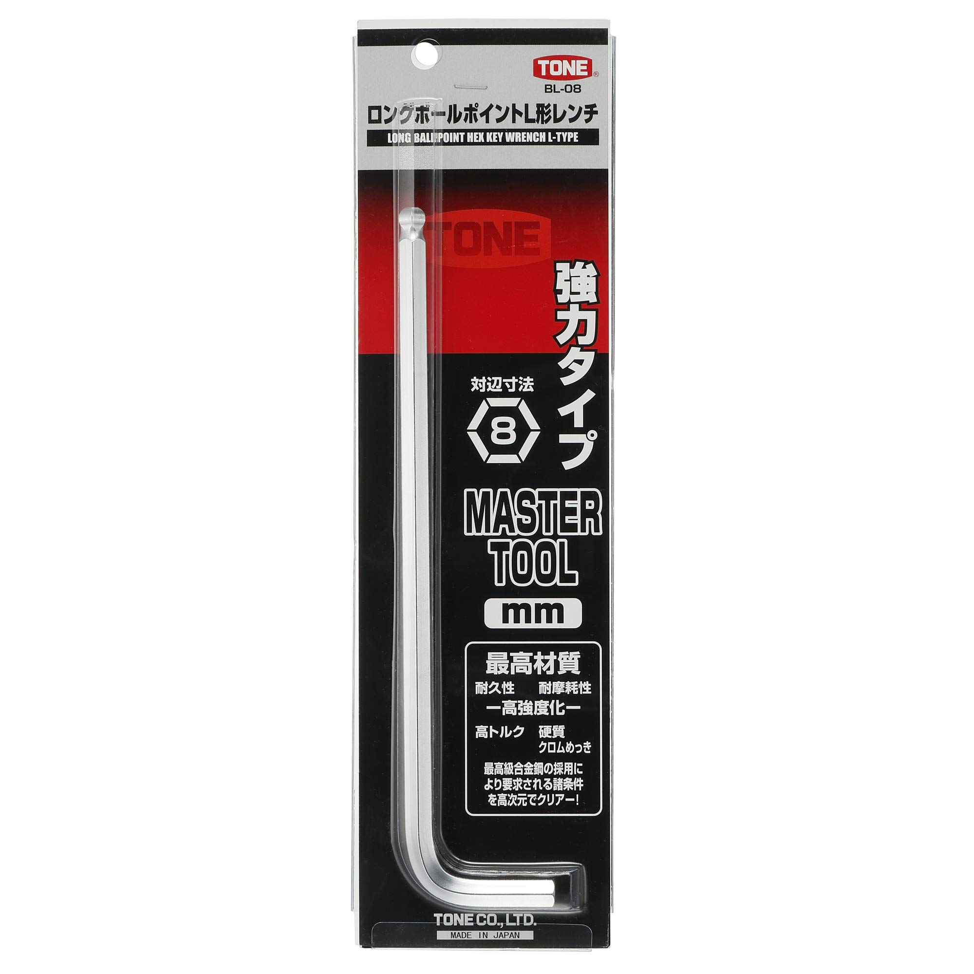 토네 BL-08 8mm 롱 볼포인트 L형 렌치 이미지 3
