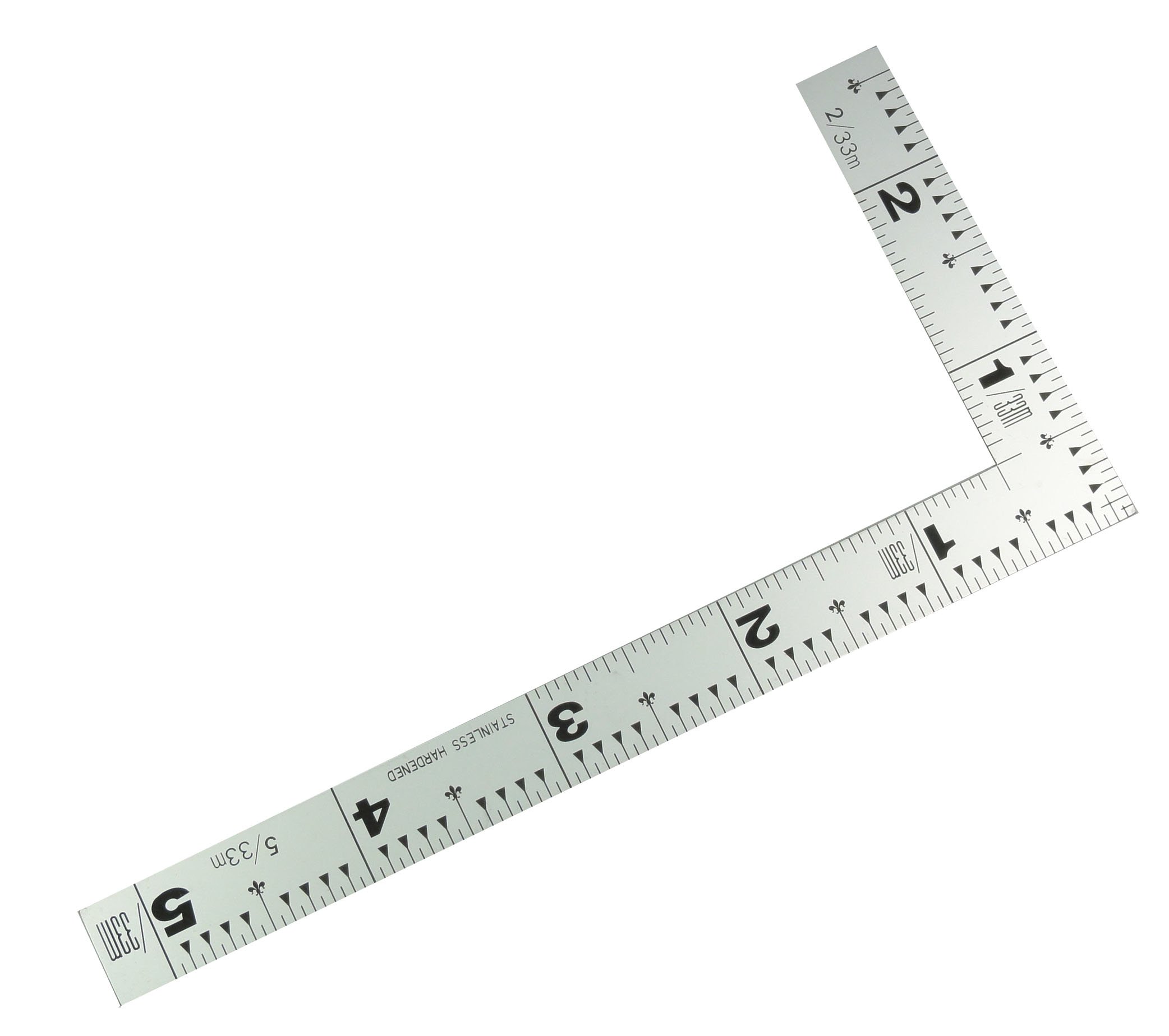 신와 히라피타 실버 15cm 직각자 10037 병용눈금 이미지 2