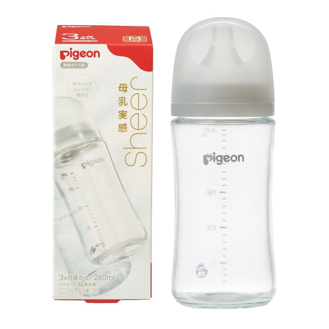 피죤 모유실감 시어 내열유리 젖병 240ml 신생아용 이미지 1