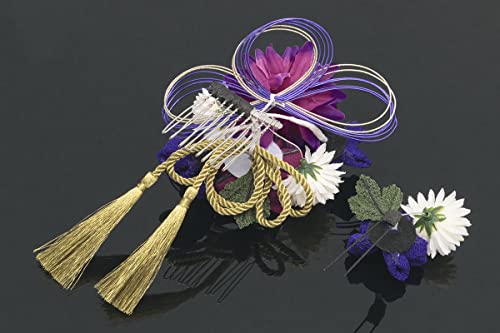소우비엔 츠마미자이쿠 머리장식 2종 세트 보라색 국화 폼폰맘 수술장식 이미지 5