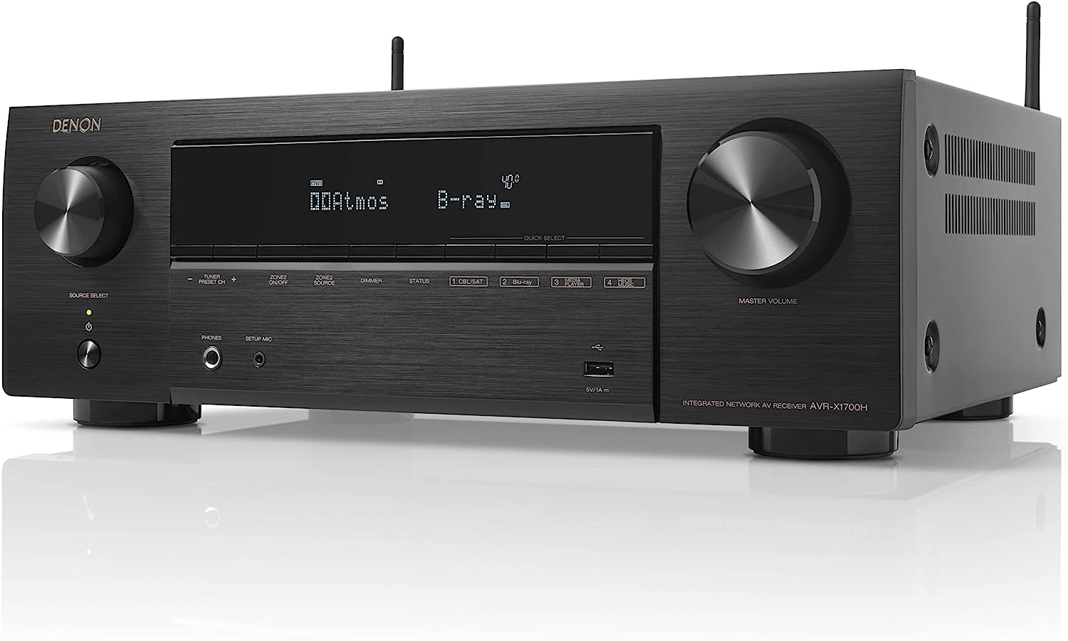 데논 AVR-X1700H 7.2채널 AV 서라운드 리시버 8K 블랙