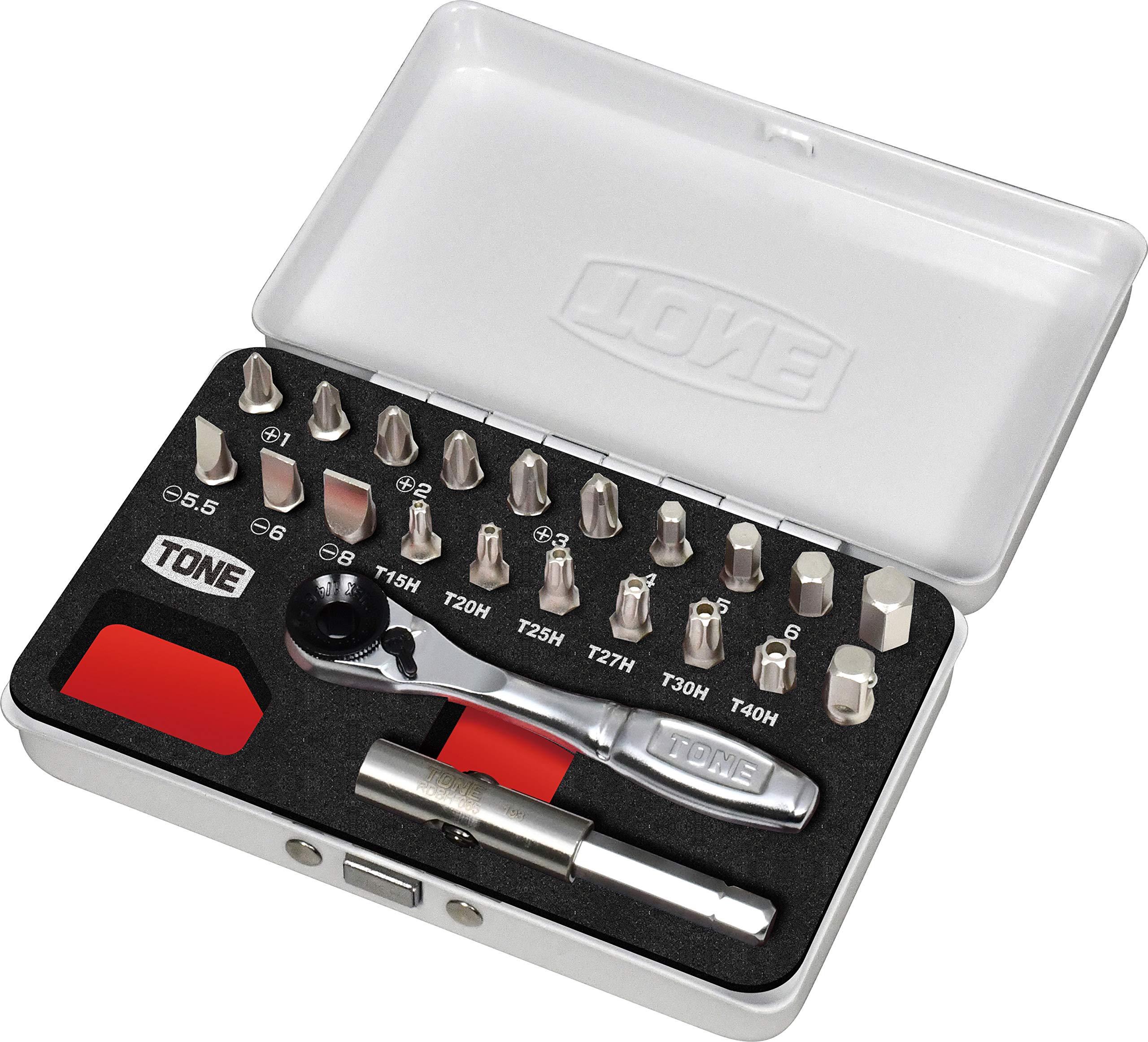토네 화이트 BRS20MW 6.35mm 비트 라쳇 세트 22종 이미지 3