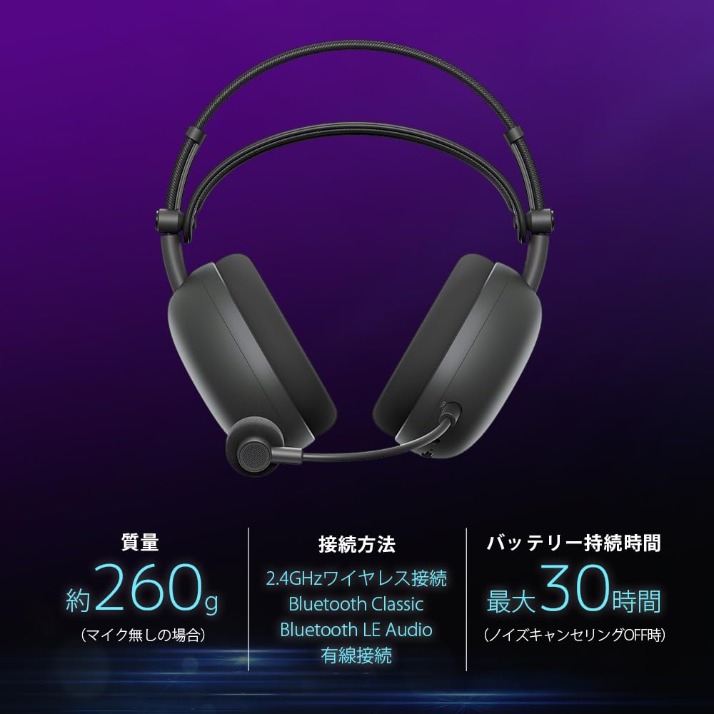 소니 INZONE H9 화이트 WH-G910N 무선 게이밍 헤드셋 노이즈캔슬링 이미지 2