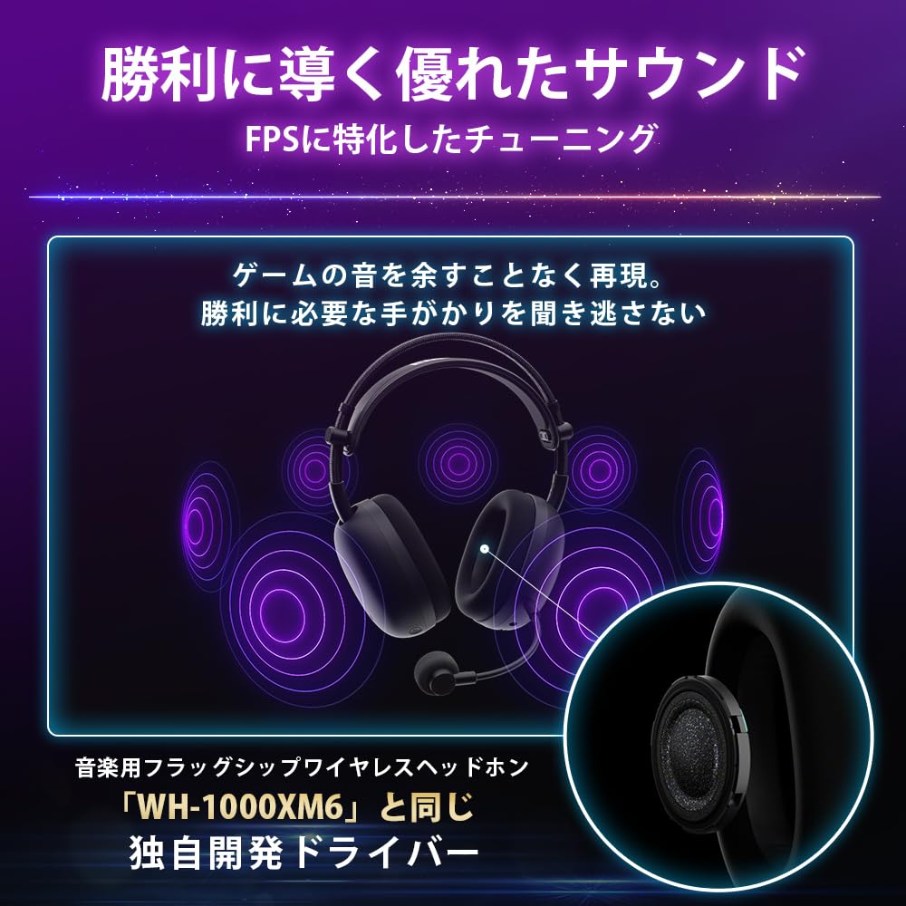 소니 INZONE H9 화이트 WH-G910N 무선 게이밍 헤드셋 노이즈캔슬링 이미지 6