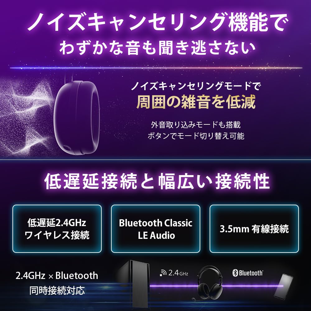 소니 INZONE H9 화이트 WH-G910N 무선 게이밍 헤드셋 노이즈캔슬링 이미지 9