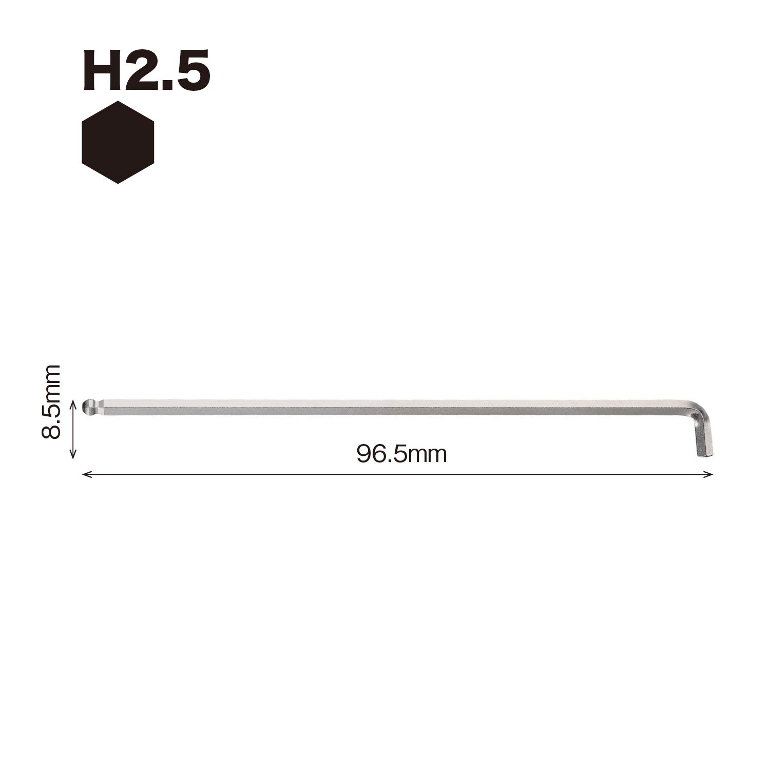 베셀 8200BP 2.5mm 볼포인트 L형 렌치 단축 이미지 2