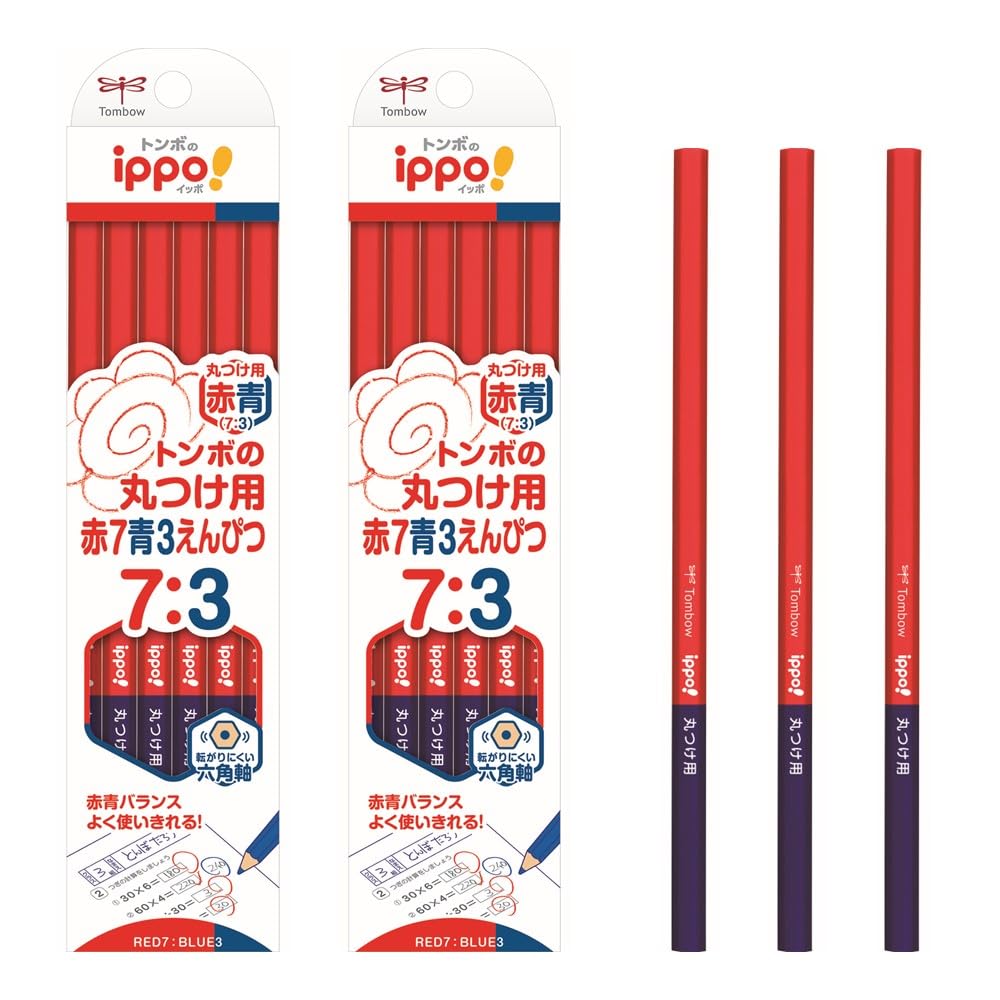 톰보 ippo 채점용 빨강 파랑 연필 7대3 CV-KIVP7/3 2다스