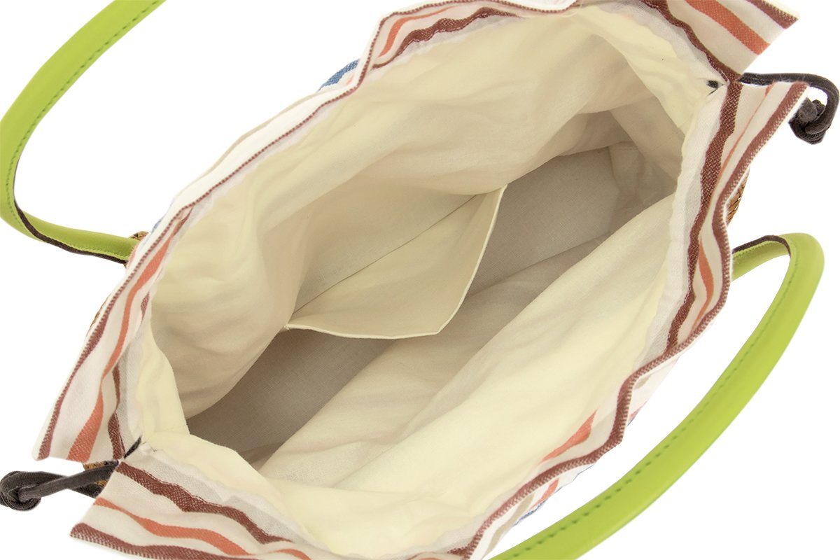 소우비엔 언두 아타 바구니백 그린 스트라이프 전통 수제 여름 가방 이미지 5