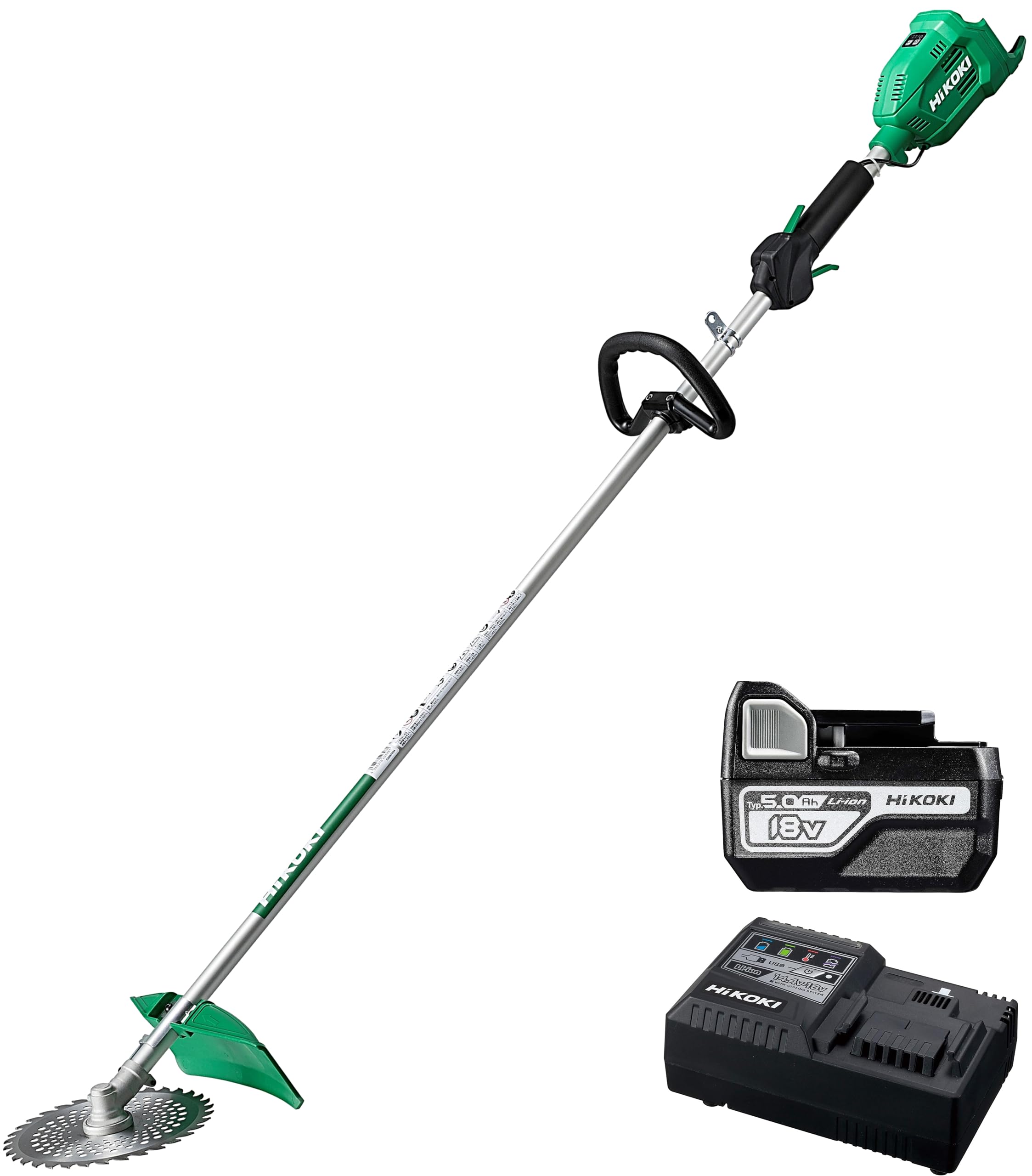 하이코키 CG18DA L JC 루프핸들 18V 230mm 충전 예초기 배터리 충전기 포함