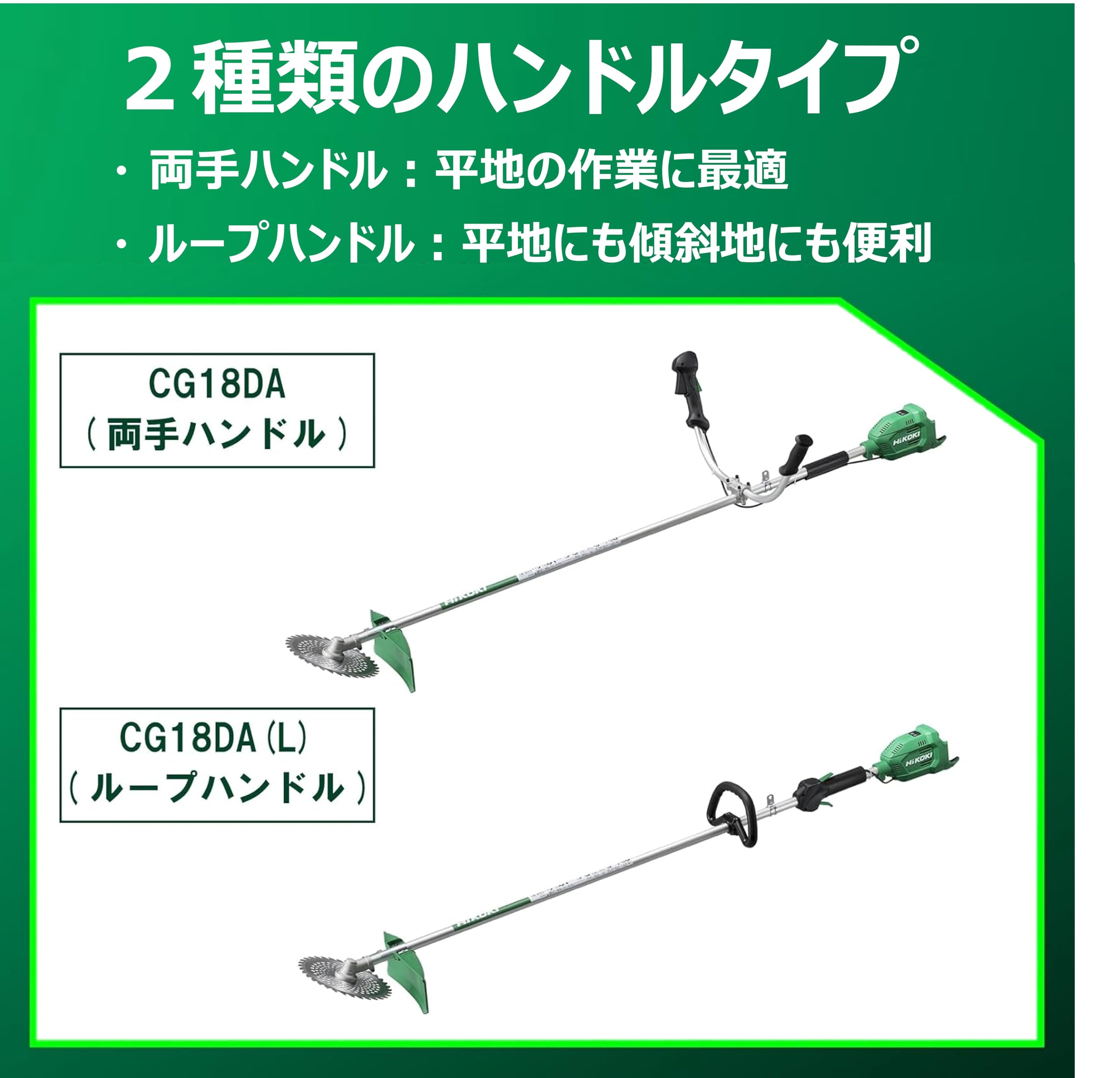 하이코키 CG18DA L JC 루프핸들 18V 230mm 충전 예초기 배터리 충전기 포함 이미지 11