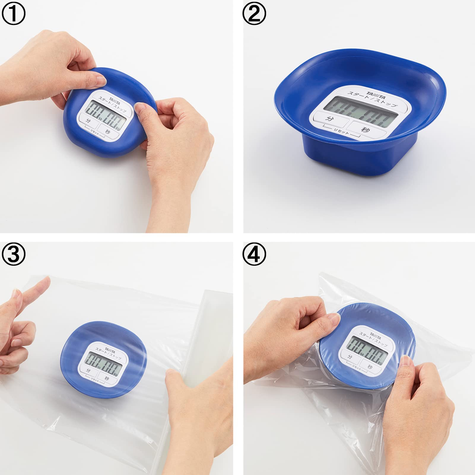 타니타 쿠루토 실리콘 타이머 블루 TD-420 BL 마그넷 주방 타이머 랩 부착형 이미지 4