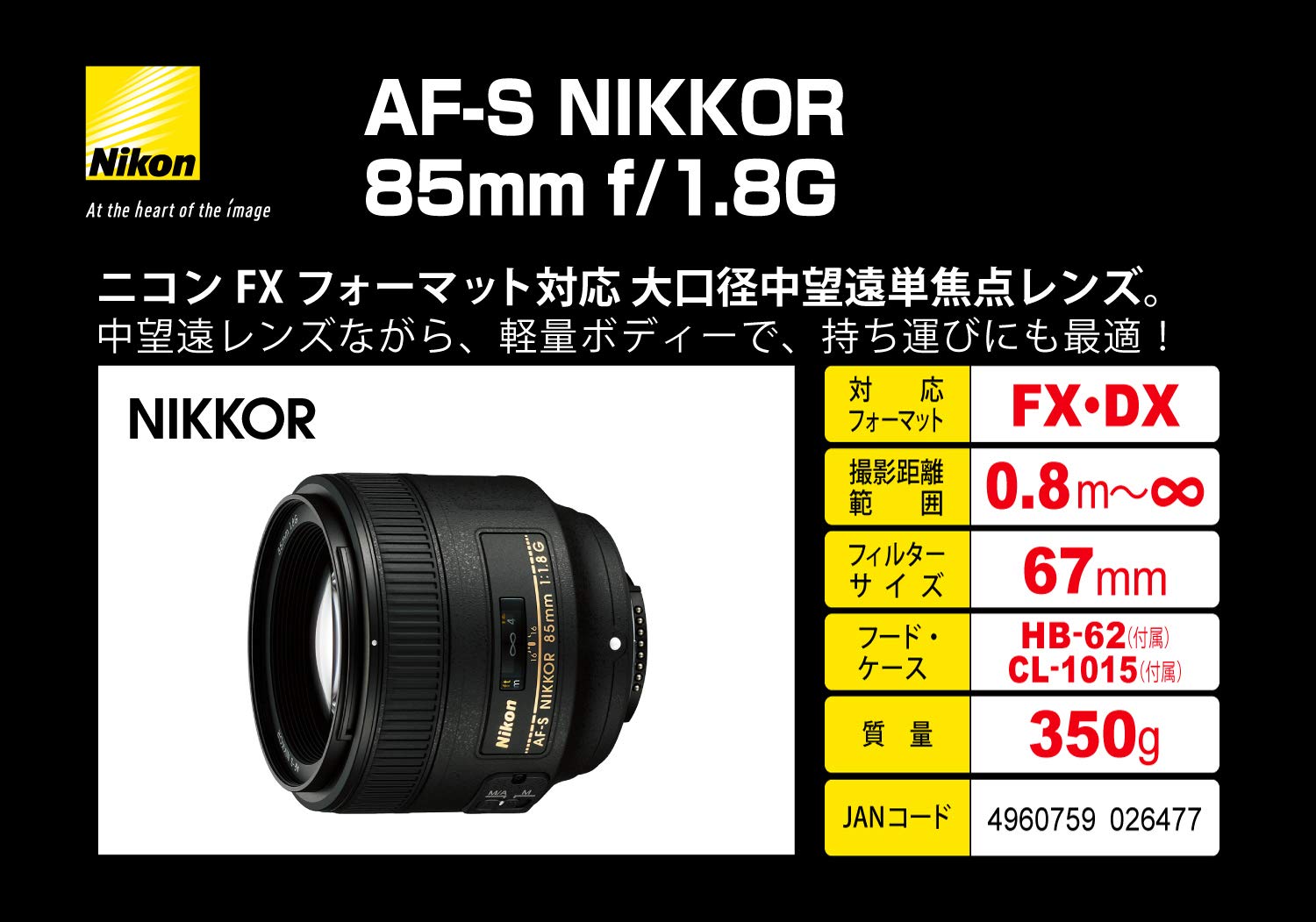 니콘 AF-S NIKKOR 85mm f1.8G 단렌즈 풀프레임용 이미지 2