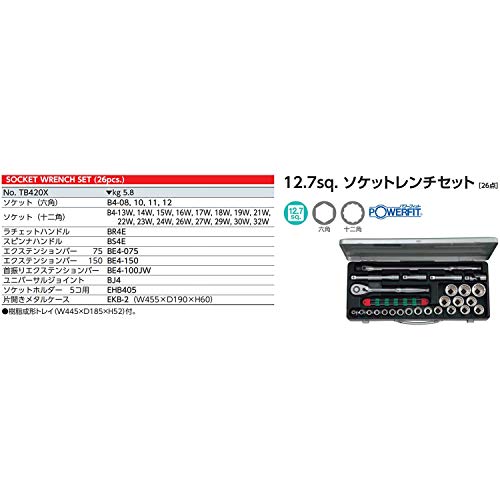 KTC TB420X 12.7mm 소켓 렌치 세트 이미지 2