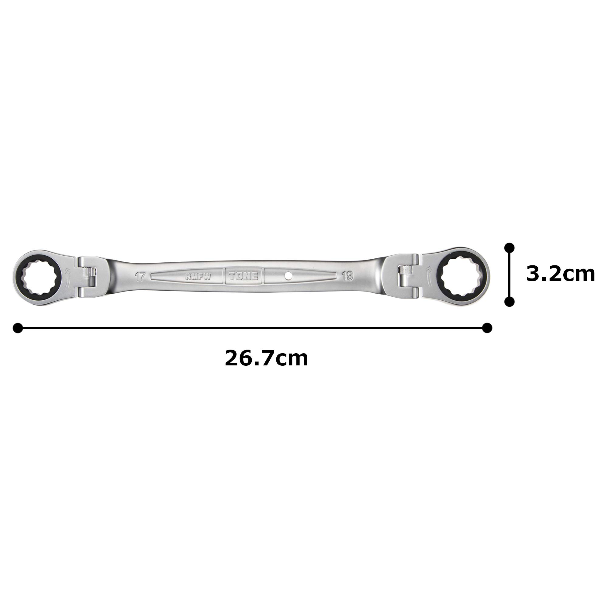토네 RMFW-1719 17x19mm 양방향 플렉시블 라쳇 렌치 이미지 5