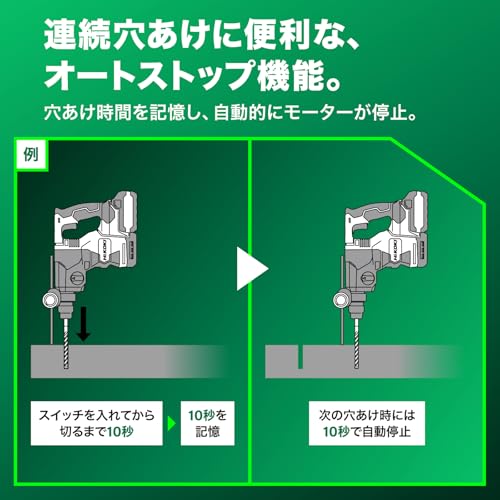 하이코키 DH3628DA 36V 충전 로터리 해머드릴 사이클론 집진기 포함 세트 이미지 6