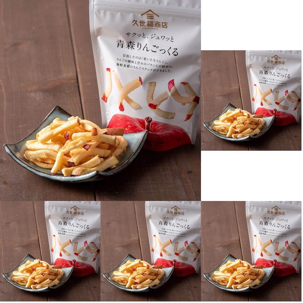 쿠제후쿠상점 사과칩 아오모리 사과 스낵 35g Pack of 블루