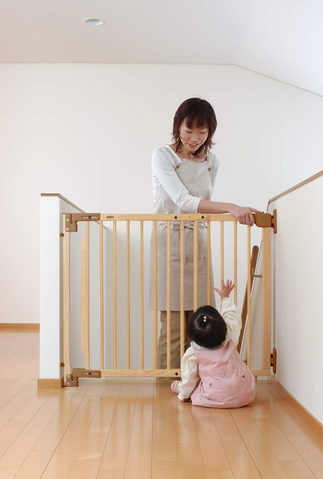 리첼 093876 계단용 원목 무장애 안전문 브라운 베이비게이트 이미지 2