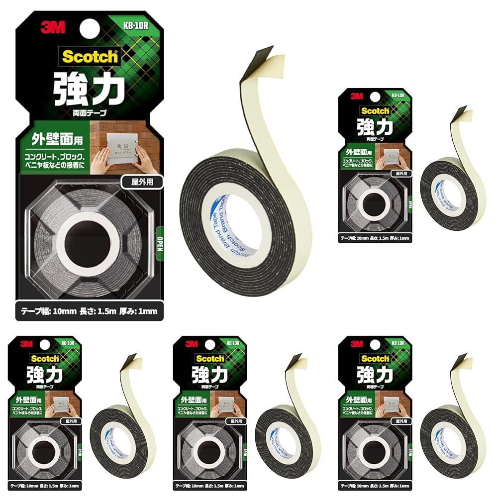 3M 스카치 강력 양면테이프 외벽용 KB-10R 10mm 1.5m 5권
