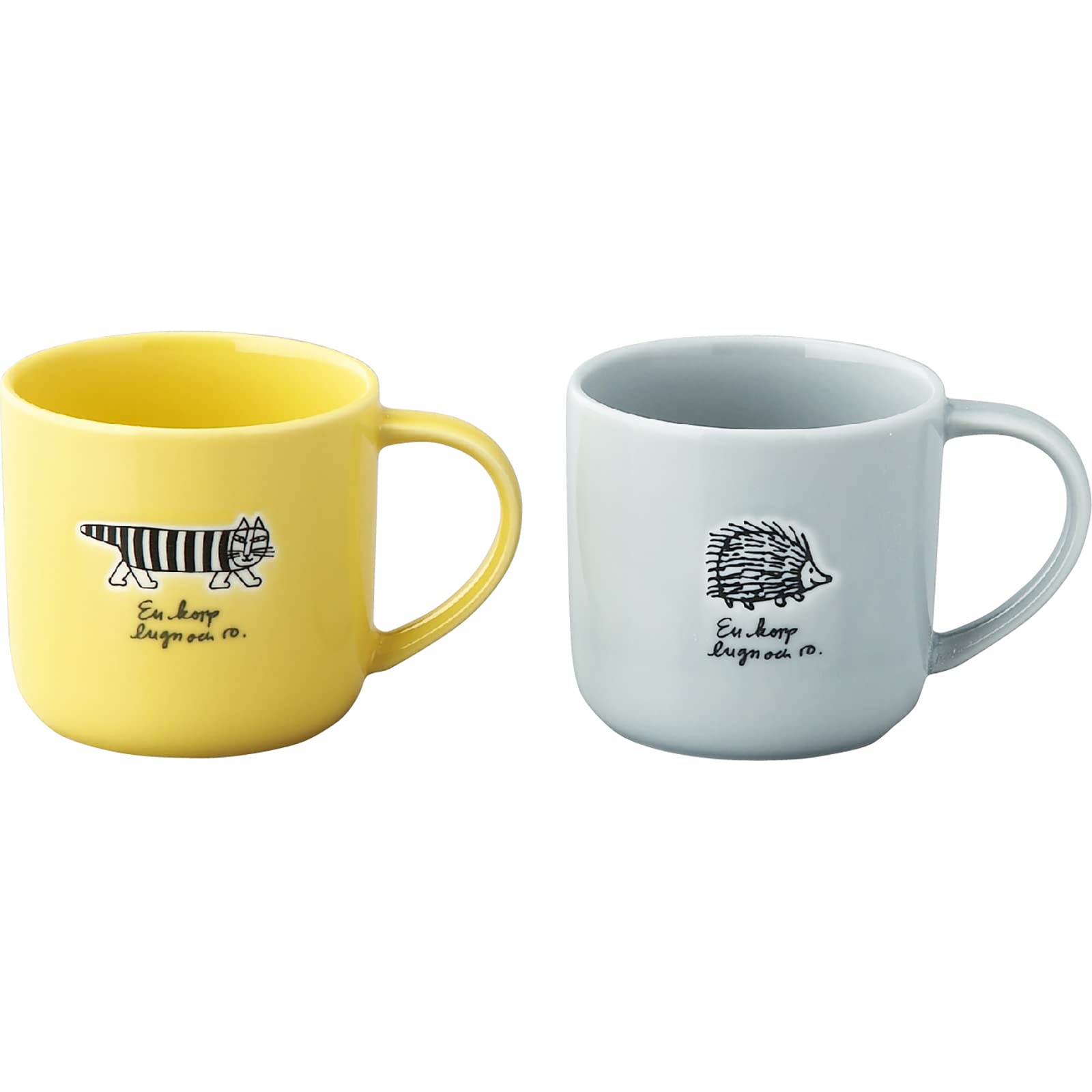 야마카 리사 라슨 스트롤 LL90-13 350ml 머그컵 2종 세트 옐로우 그레이 세트