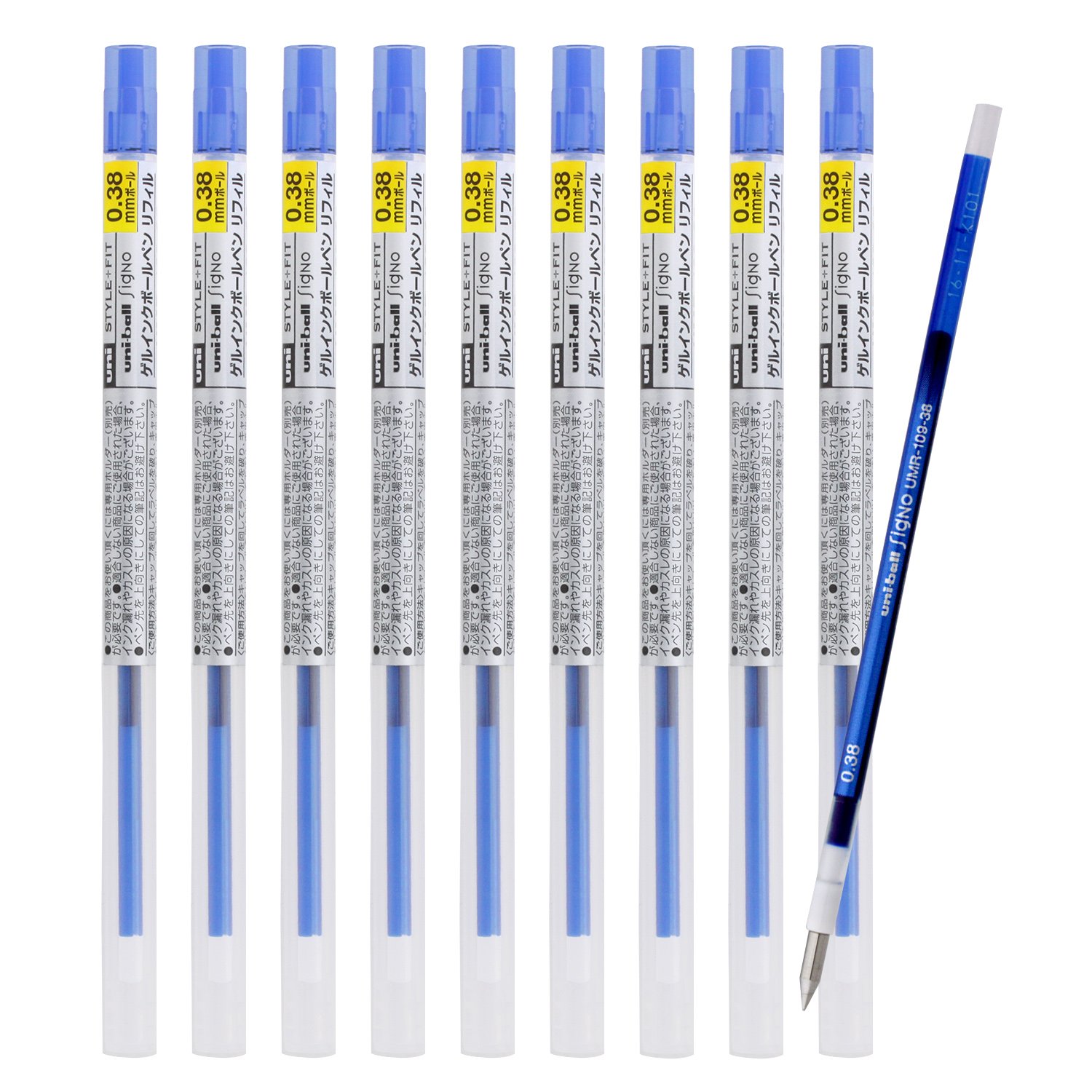 미쓰비시 연필 스타일핏 블루 UMR10938.33 0.38mm 겔잉크 리필심 10개입 단품