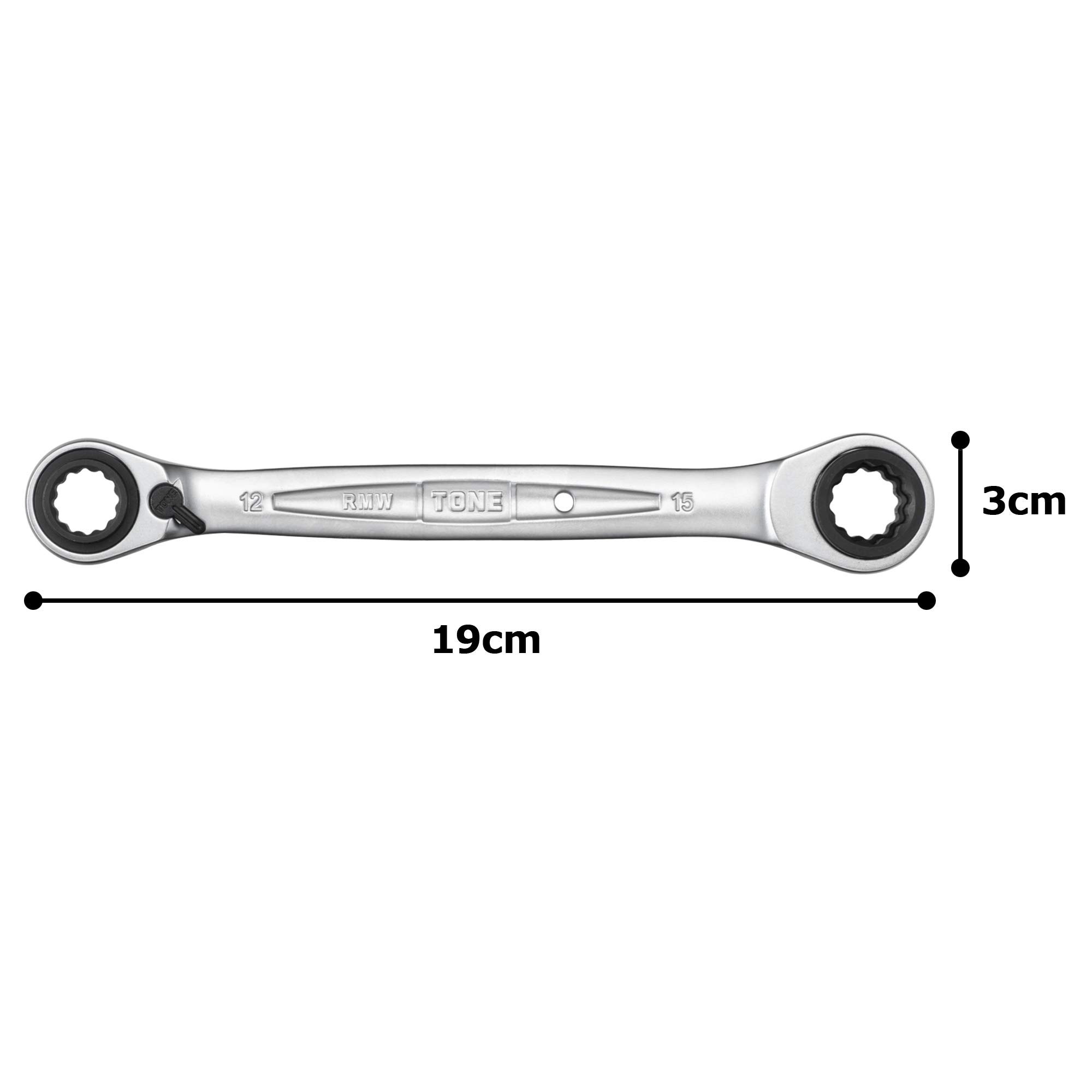 토네 4WAY 라쳇 메가네 렌치 HPRMW-1215 12-15mm 이미지 5
