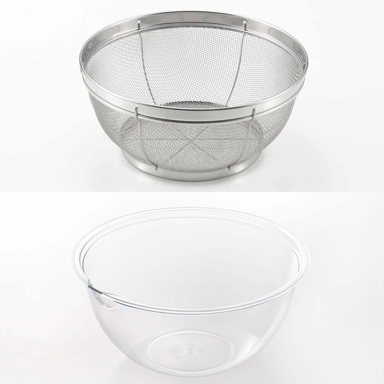요시카와 7041652 내열 전자레인지 볼 깊은 전자레인지 볼 24cm & 깊은 채반 세트