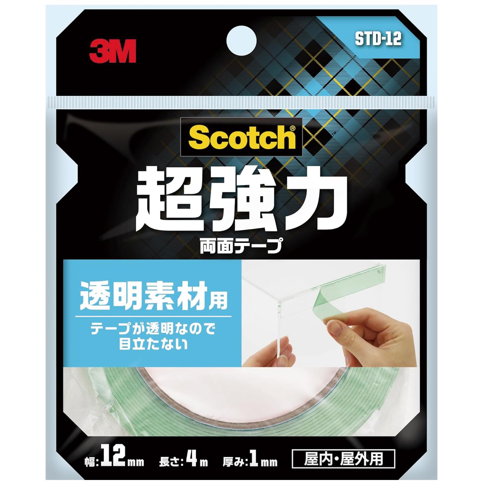 3M 스카치 초강력 양면테이프 투명 1. 클리어 폭 12mm 길이 4000mm 신형