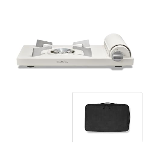 발뮤다 카세트 가스 버너 테이블 스토브 화이트 TableStove White KGS01JP-WH + 전용 수납 케이스A02-KGS01JP 세트 이미지 2