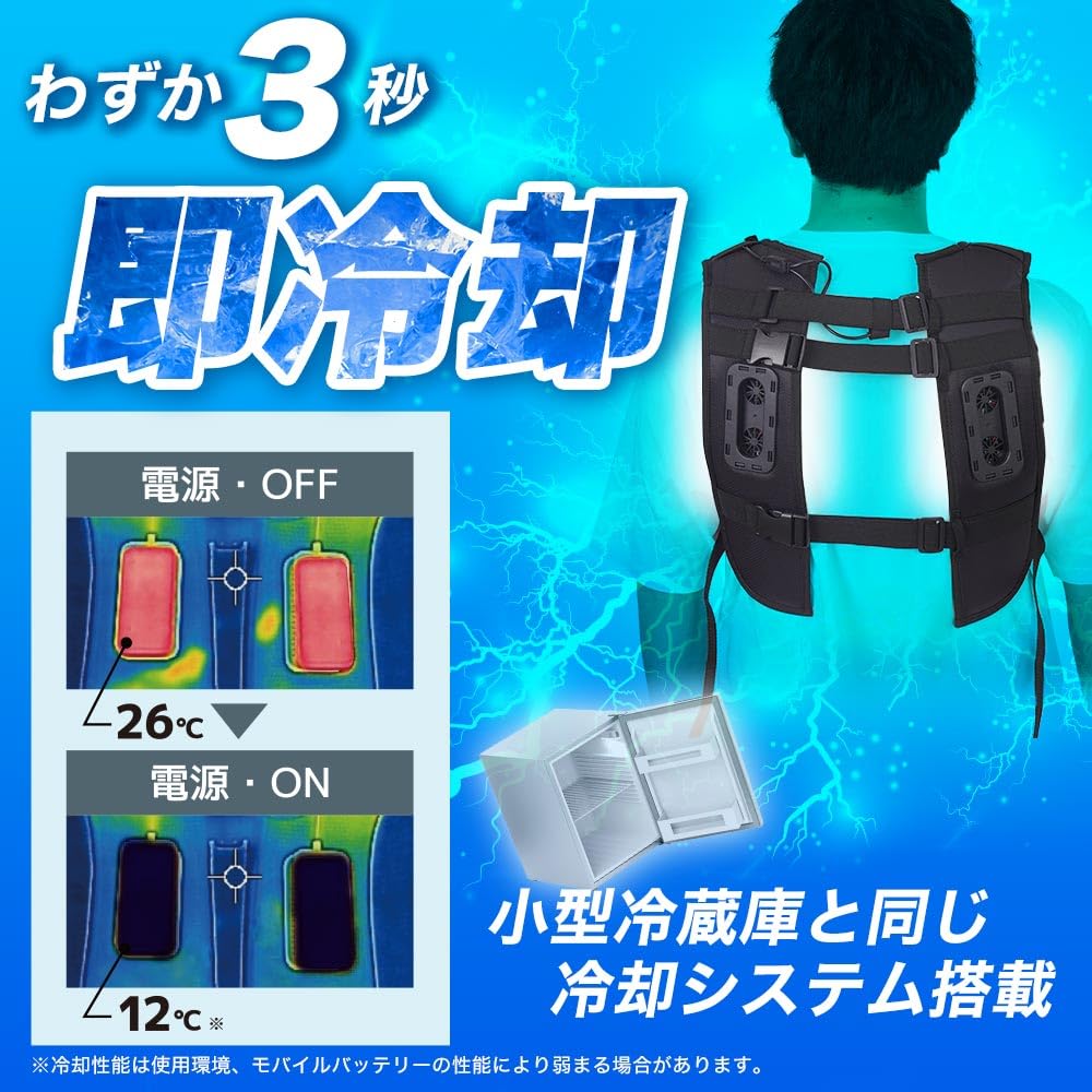 산코 THANKO 하네스 대응 냉각 베스트 RZFHTVSBK 이미지 4