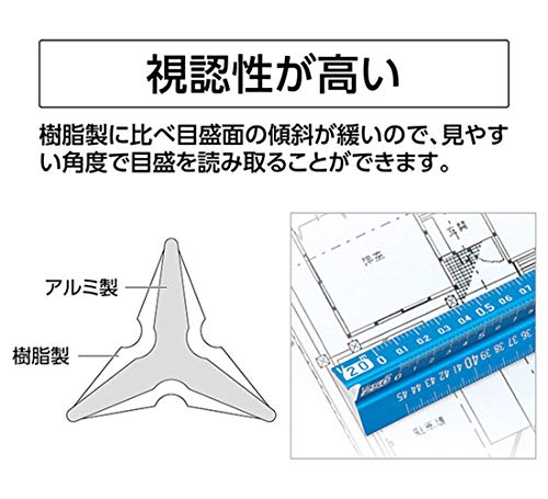 신와 알루미늄 삼각스케일 B-15 15cm 건축용 블루 74978 이미지 3