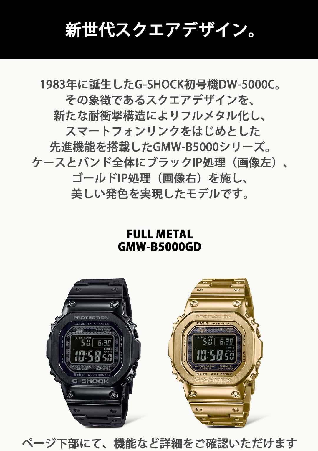 카시오 지샥 풀메탈 골드 GMW-B5000GD-9JF 손목시계 전파솔라 이미지 5