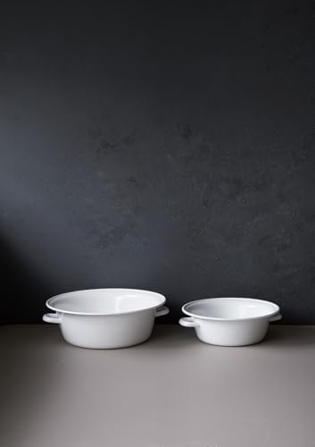 노다호로 화이트 TA-32 32cm 법랑 대야 손잡이형 내열 세탁통 이미지 3