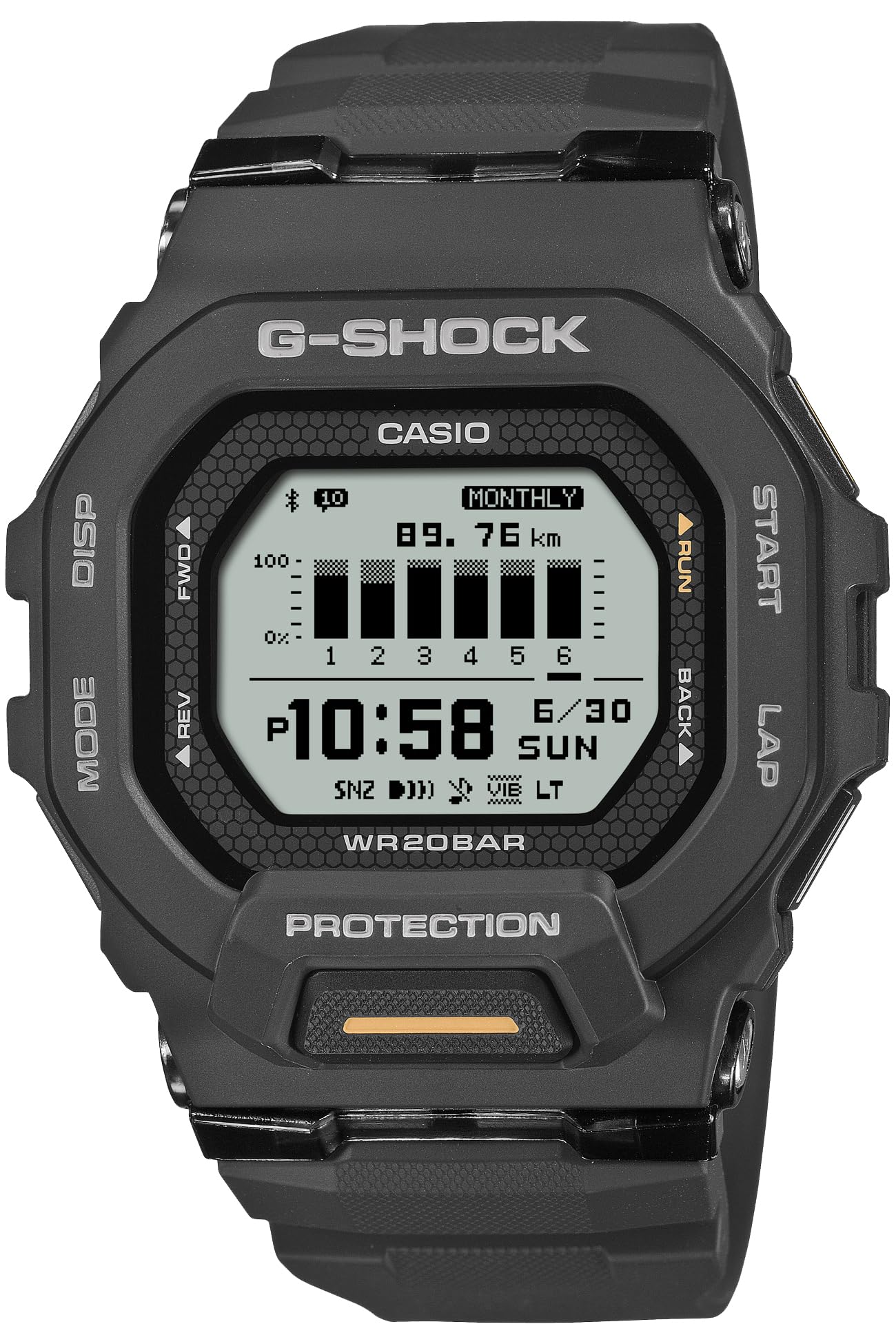 카시오 지샥 G-SQUAD GBD-200-1A1JF 블랙 스포츠 손목시계