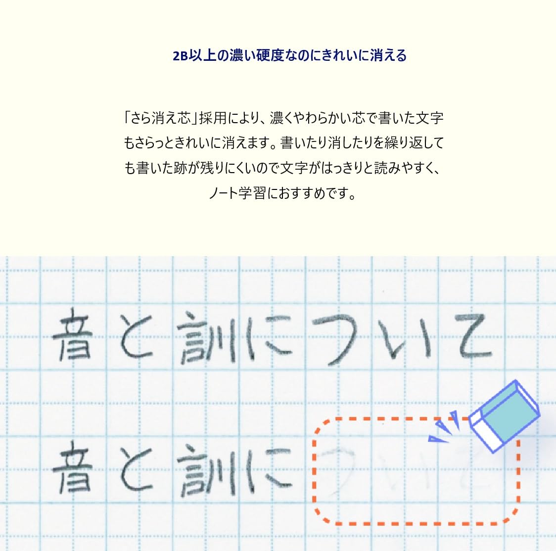 톰보 ippo 깔끔하게 지워지는 연필 핑크 PCE-711B 2B 6자루 지우개 포함 세트 이미지 3