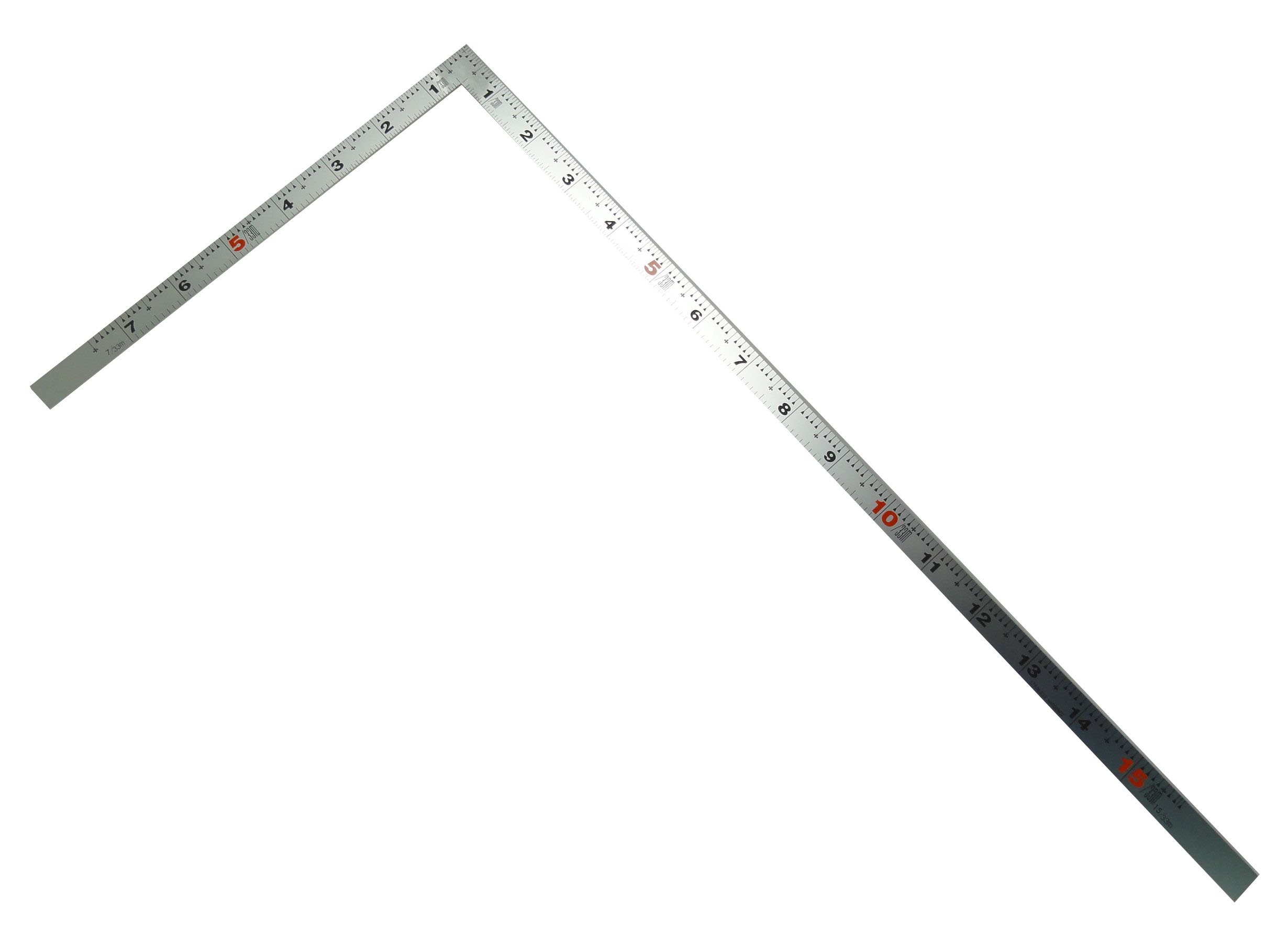 신와 히라피타 실버 50cm 직각자 10044 병용눈금 이미지 2