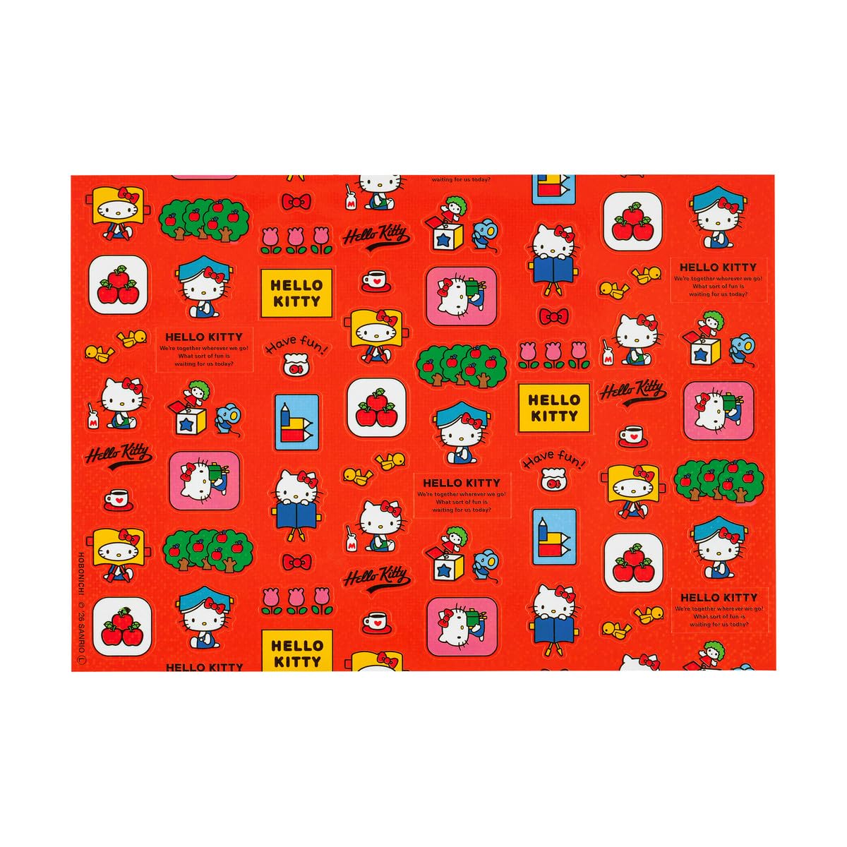 호보니치 헬로키티 다이어리 꾸미기 스티커 테쵸토나카요시 150×210×1mm