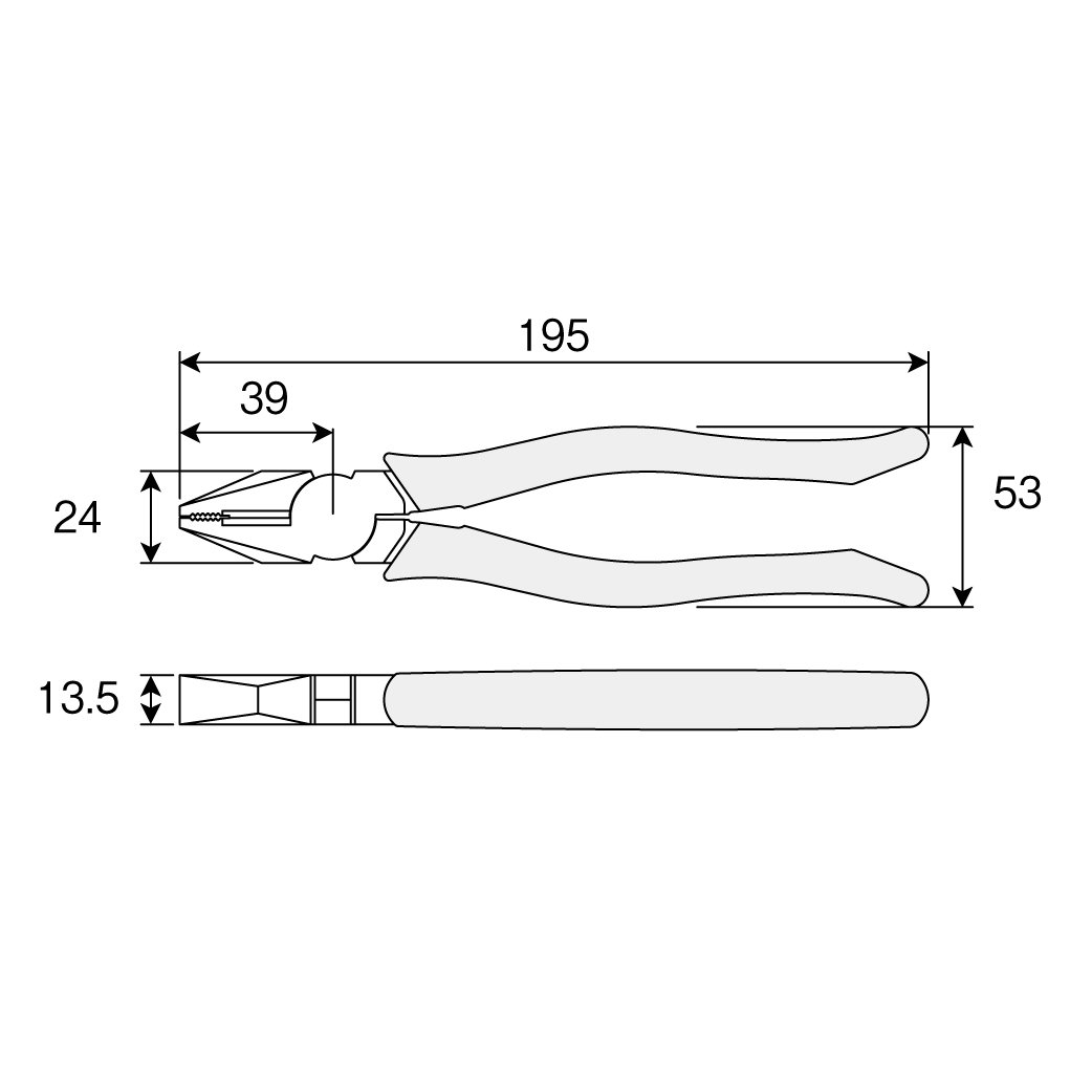호잔 만능 펜치 P-57-175 175mm 175mm 고내구성형 이미지 4