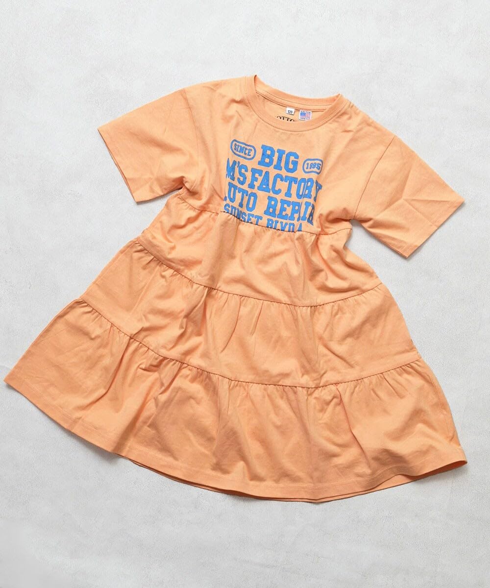 마키즈 COTTON from U.S.A 티어드 반소매 원피스 B11 오프화이트 헤더 120 이미지 3