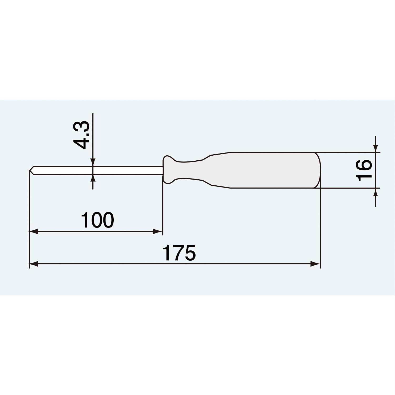 엔지니어 일자 드라이버 DS-34 4.0mm - 4.0 0.5 축길이 100mm 일자