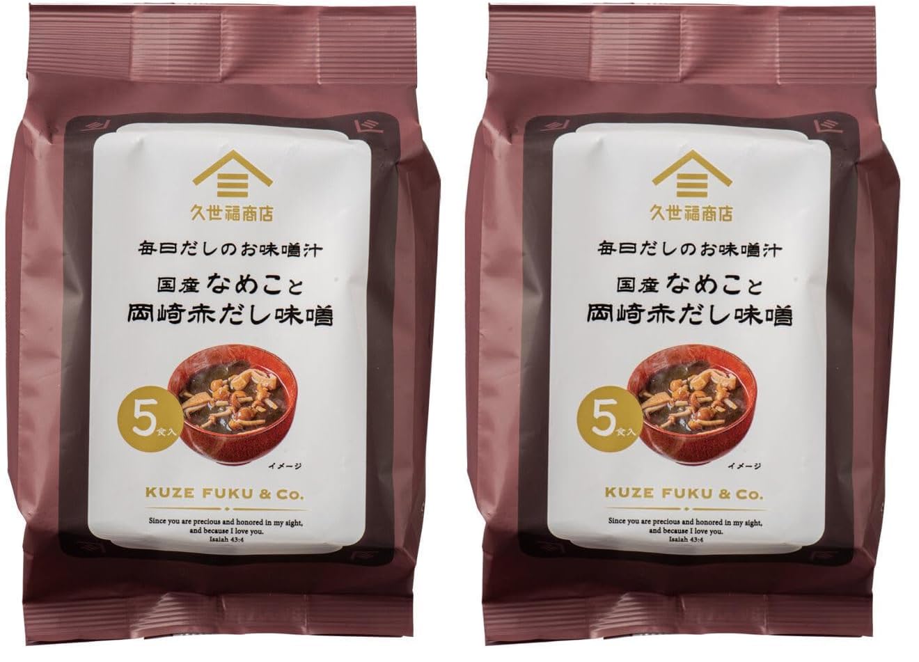쿠제후쿠상점 인스턴트 된장국 국산 나메코 오카자키 적된장 5식 Pack of