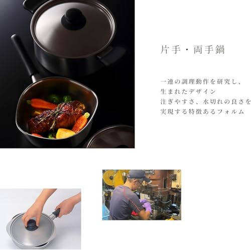 소리야나기 스테인리스 양수냄비 얕은형 22cm 가스전용 무광 이미지 7