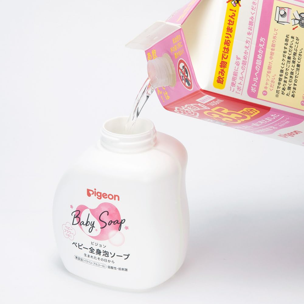 피죤 베이비 전신 거품 비누 플라워향 리필 1400ml 베이비 플라워향 3개 이미지 7